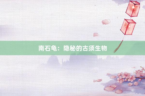 南石龟：隐秘的古须生物